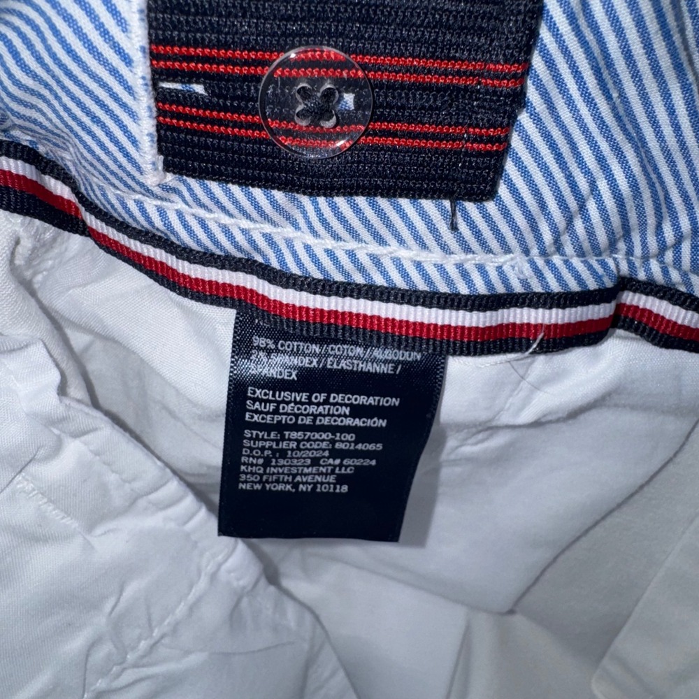 Tommy Hilfiger Chino Pants Boys Straight Leg Stretch White 14 NEW - Picture 8 of 8